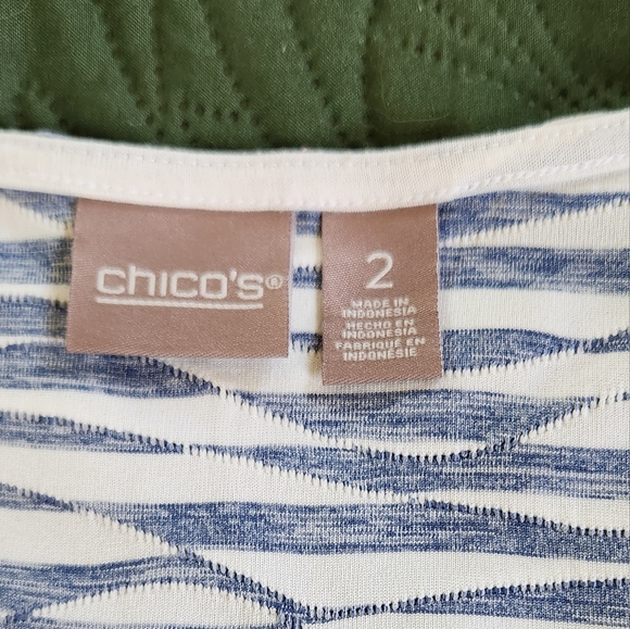 Chico's blue & White long sleeve top - Picture 6 of 8